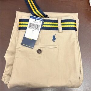 Ralph Lauren Beige Trousers with Striped Belt
